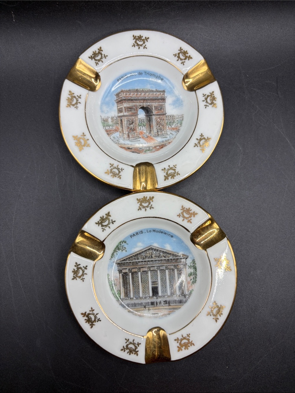 Limoges France Vintage Porcelain Souvenir Ashtrays Trinket Dishes Collectibles